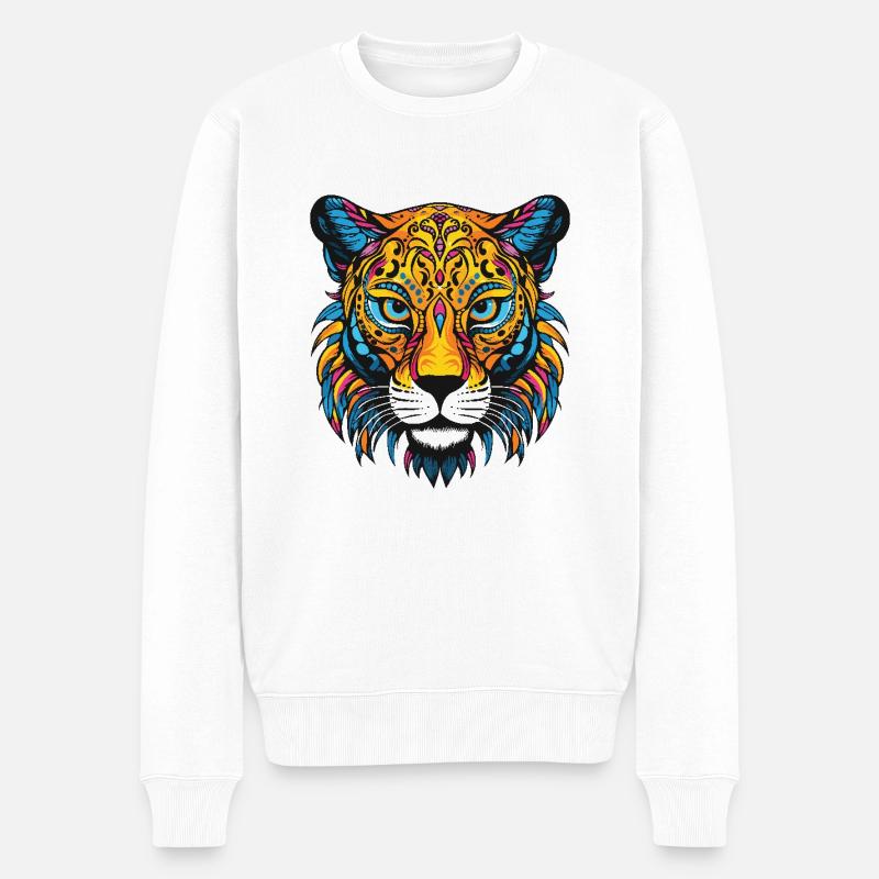 Portrait de guépard - Pull Premium bio Homme - blanc