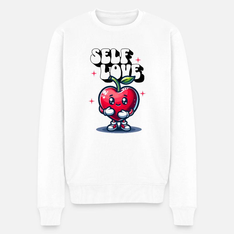 Süßes Herz Self Love Motivation - Männer Premium Bio Pullover - Weiß