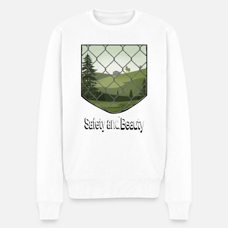 SCHÜTZEN SIE DEN WALD - Männer Premium Bio Pullover - Weiß