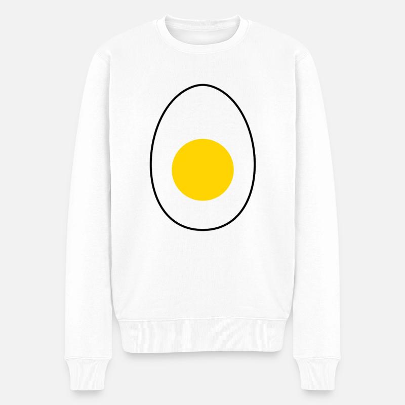 Ei Kostüm Karneval Fasching Eier Spiegelei - Männer Premium Bio Pullover - Weiß