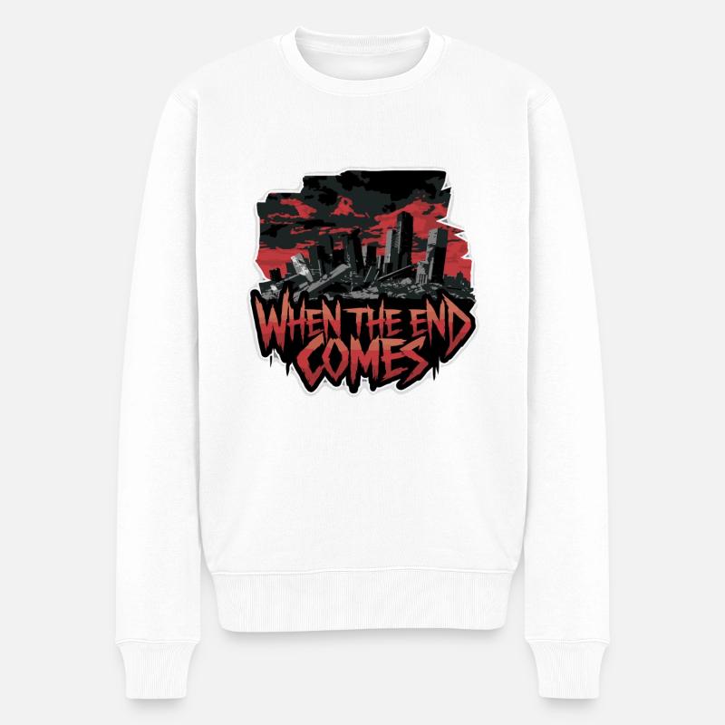 QUAND VIENT LA FIN - Pull Premium bio Homme - blanc