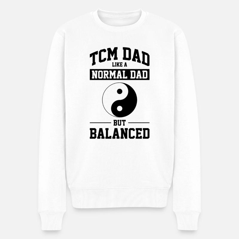 Symbole Ying Yang MTC - Pull Premium bio Homme - blanc