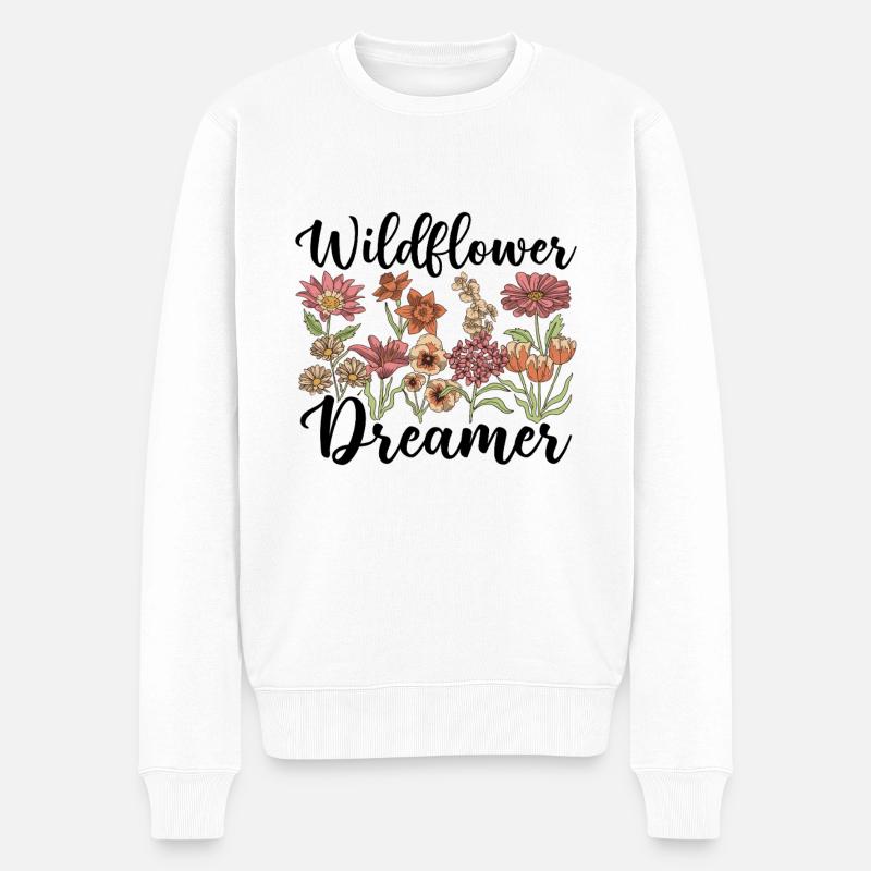 Fleurs sauvages Fleurs - Pull Premium bio Homme - blanc