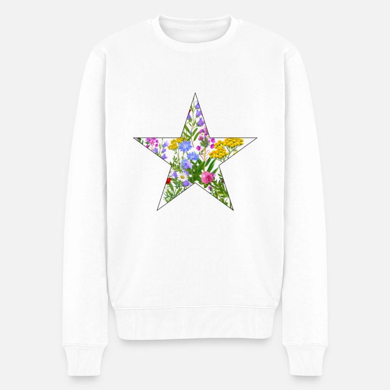 Fleurs sauvages Fleurs - Pull Premium bio Homme - blanc