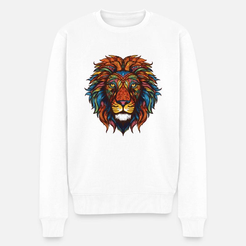 Lion Portrait - Pull Premium bio Homme - blanc