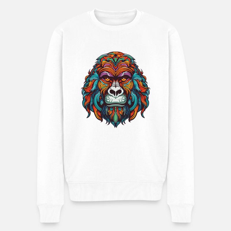 Portrait de gorille - Pull Premium bio Homme - blanc