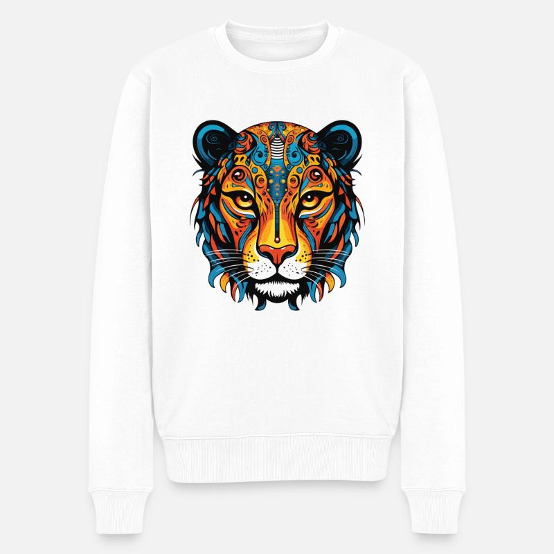 Portrait de guépard - Pull Premium bio Homme - blanc