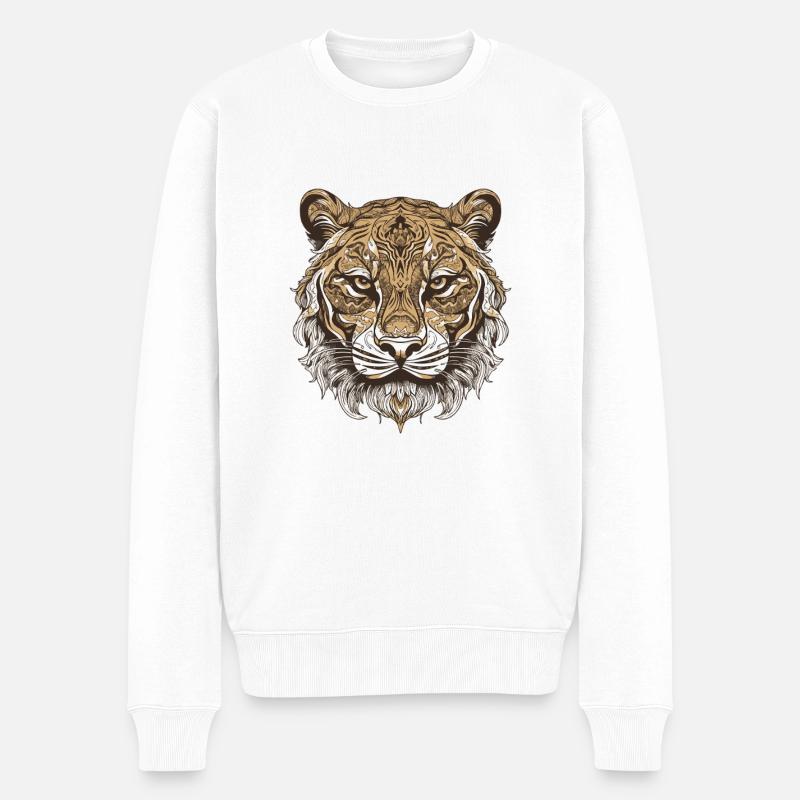 Portrait de tigre - Pull Premium bio Homme - blanc