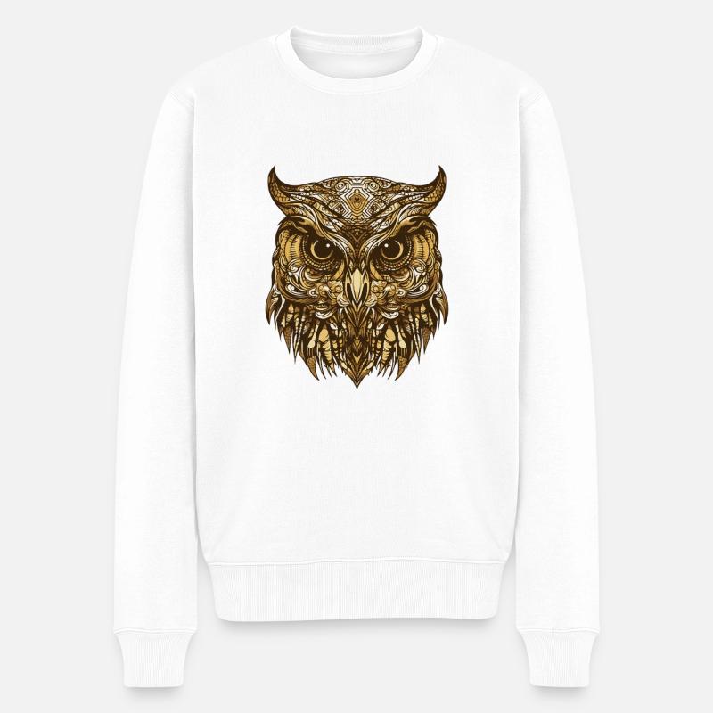 Portrait de hibou - Pull Premium bio Homme - blanc