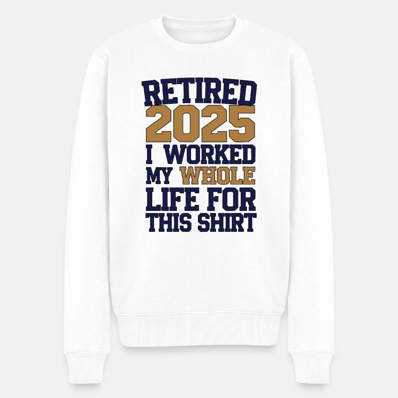 Retraité 2025 - Enfin retraité - Pull Premium bio Homme - blanc