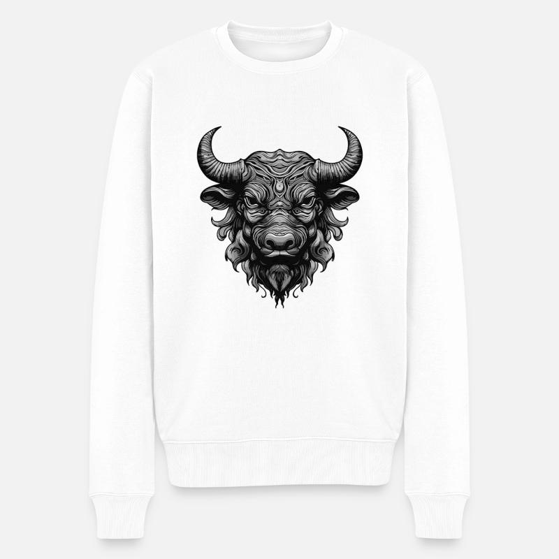 Taureau Portrait Taureau - Pull Premium bio Homme - blanc