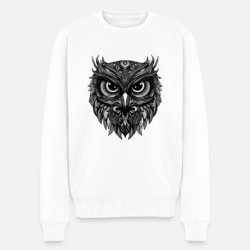 Portrait de hibou - Pull Premium bio Homme - blanc