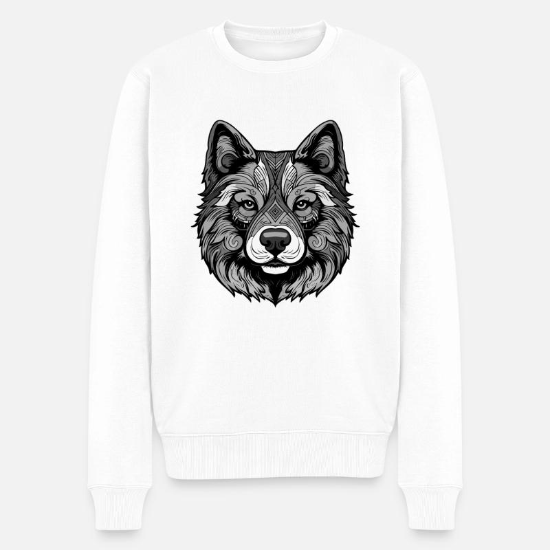 Portrait de chien Akita - Pull Premium bio Homme - blanc