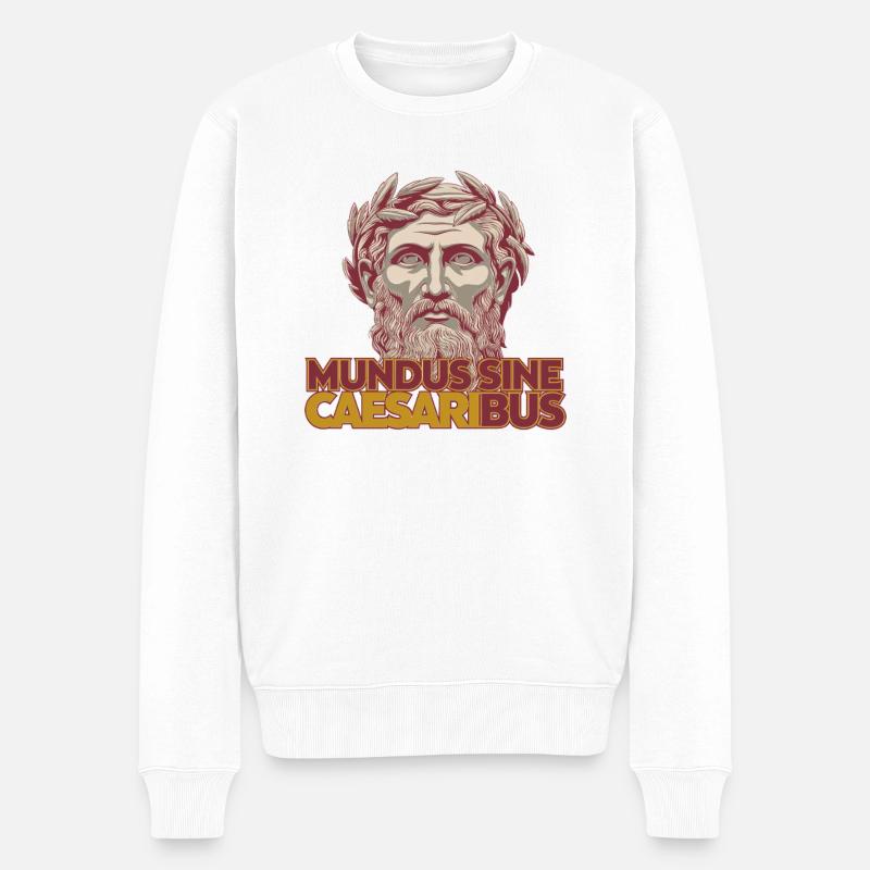 Mundus Sine Caesaribus Citation Latin - Pull Premium bio Homme - blanc