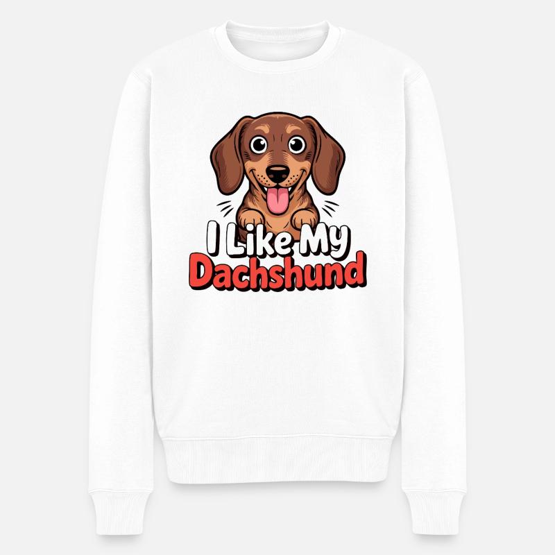 J’aime mon Chien Teckel Love - Pull Premium bio Homme - blanc