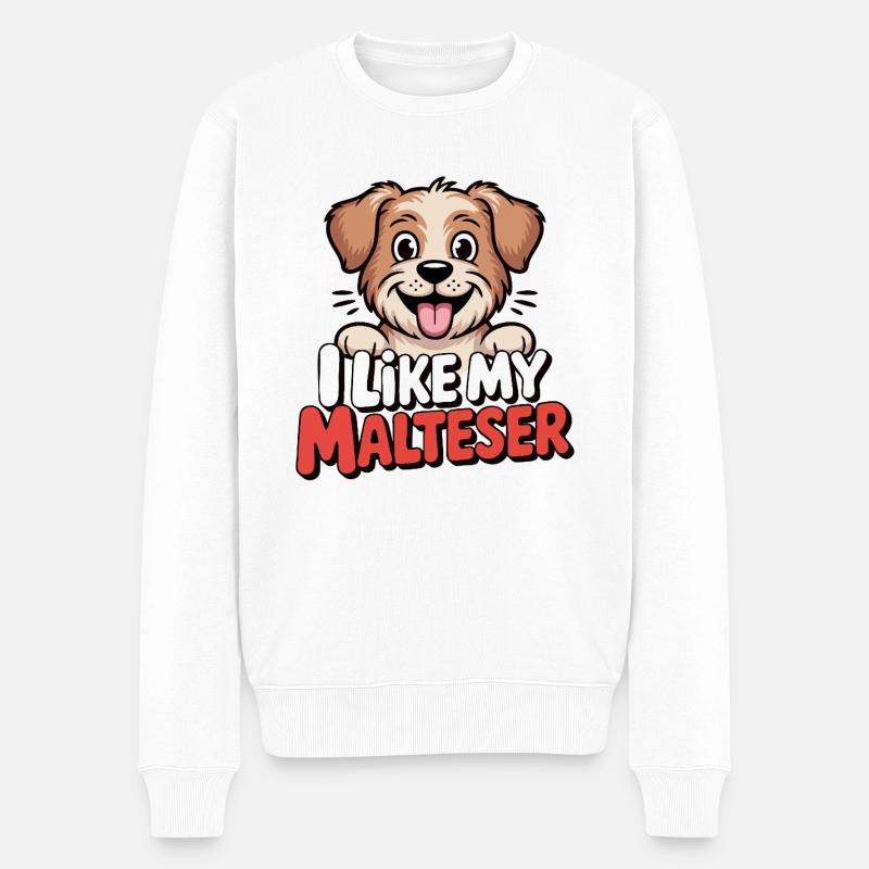 J’aime mon Malteser Hundeliebe - Pull Premium bio Homme - blanc