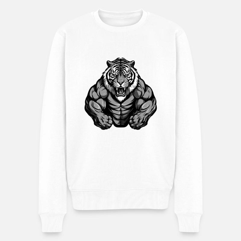 Gymnase d’entraînement Tiger Muscles - Pull Premium bio Homme - blanc