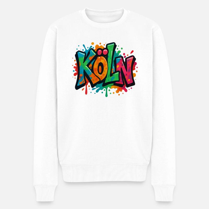 Köln - Männer Premium Bio Pullover - Weiß