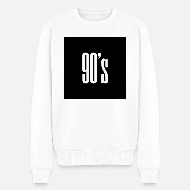 90ies 90's 90er Jahre - Männer Premium Bio Pullover - Weiß