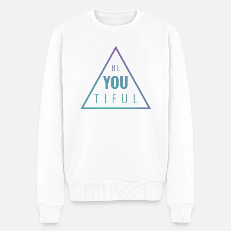 Beautiful Triangle - Männer Premium Bio Pullover - Weiß