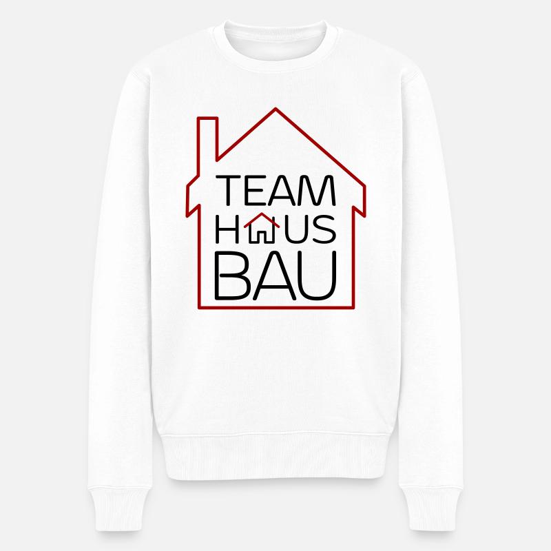 Team Hausbau - Männer Premium Bio Pullover - Weiß