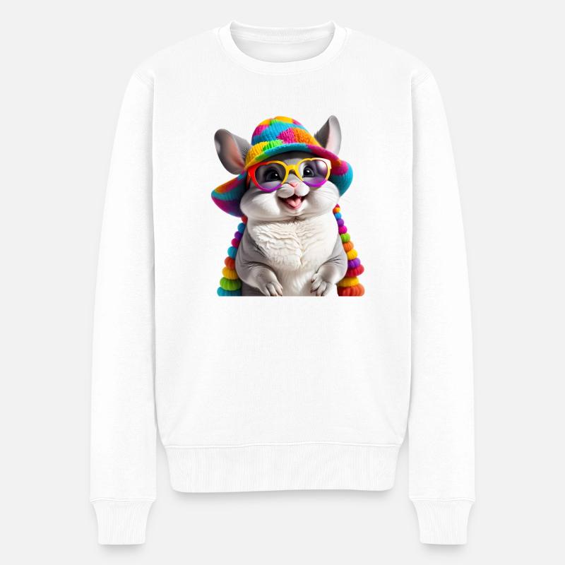 Chinchilla - Männer Premium Bio Pullover - Weiß