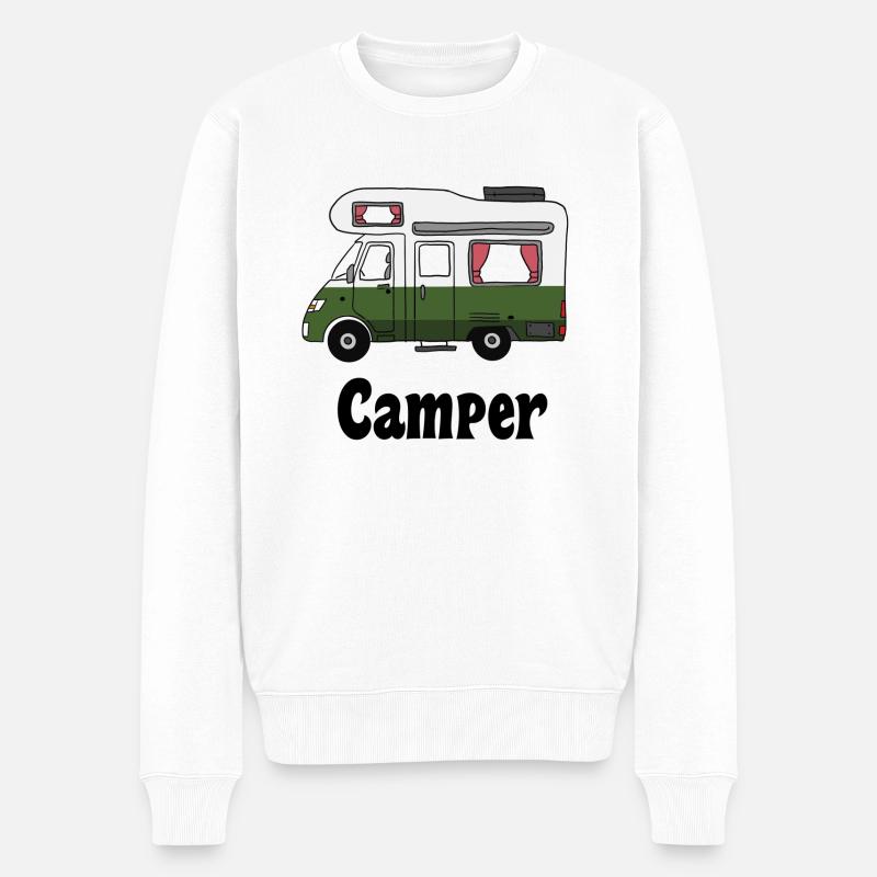 Camper Wohnmobil Caravan - Männer Premium Bio Pullover - Weiß