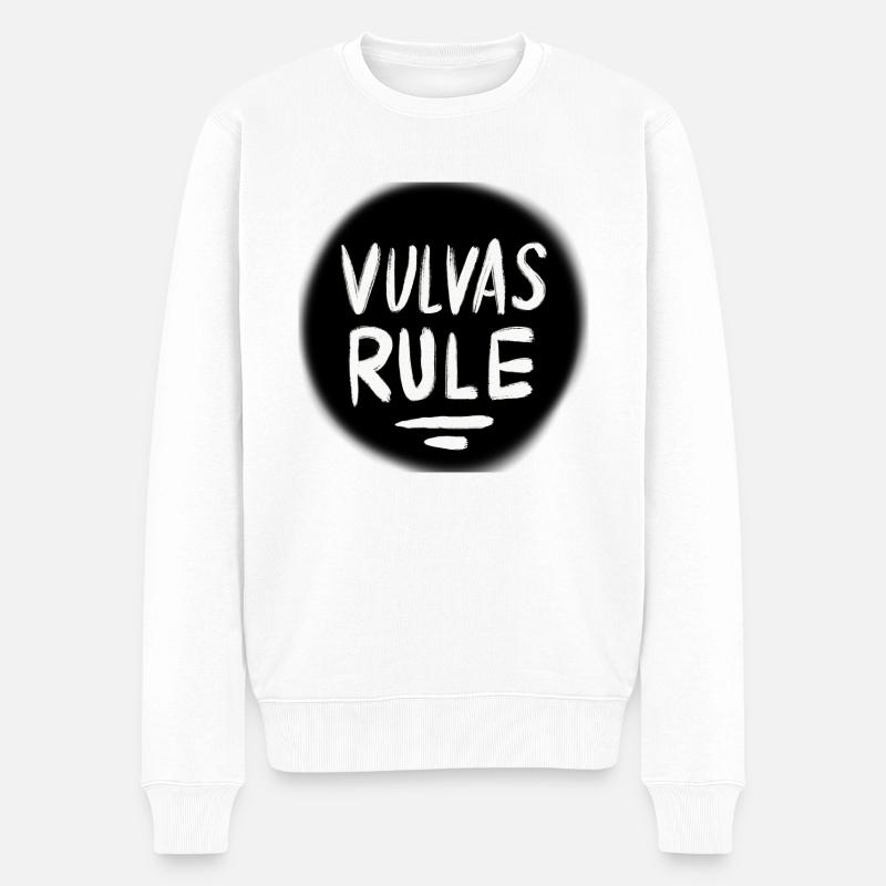 VULVAS RULE! - Männer Premium Bio Pullover - Weiß