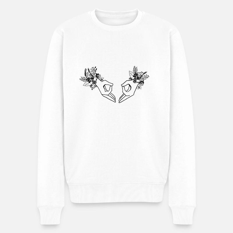 Uterus art - Männer Premium Bio Pullover - Weiß