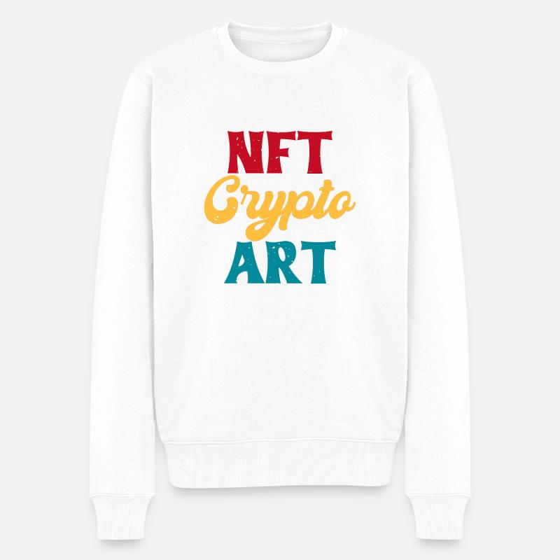 NFT Krypto Kunst - Männer Premium Bio Pullover - Weiß