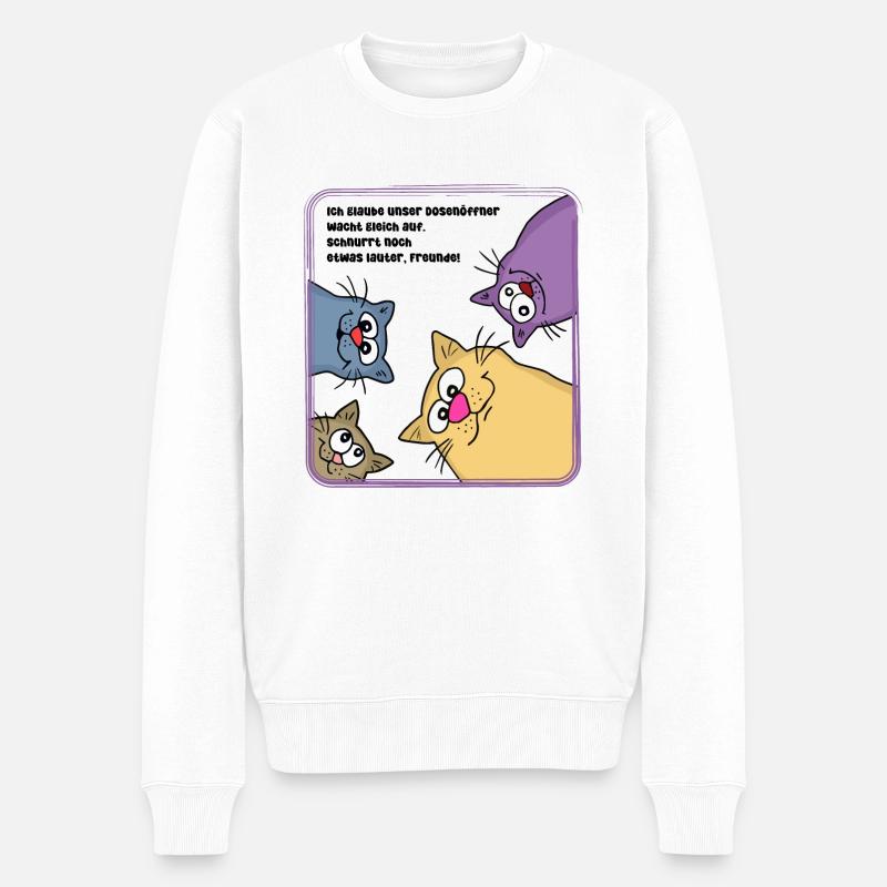 Chats le matin - Pull Premium bio Homme - blanc