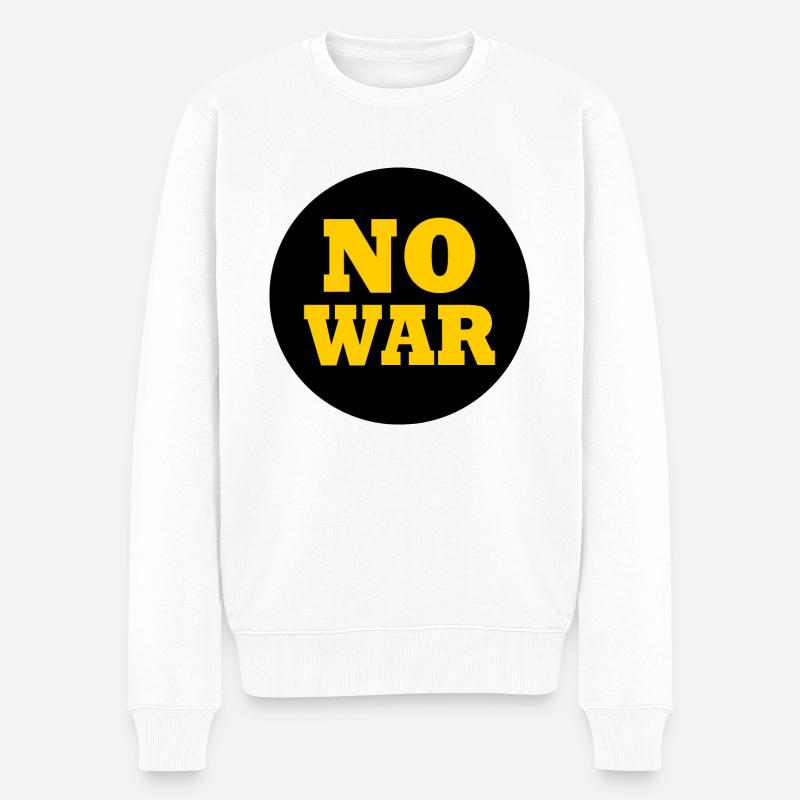 No war - Pull Premium bio Homme - blanc