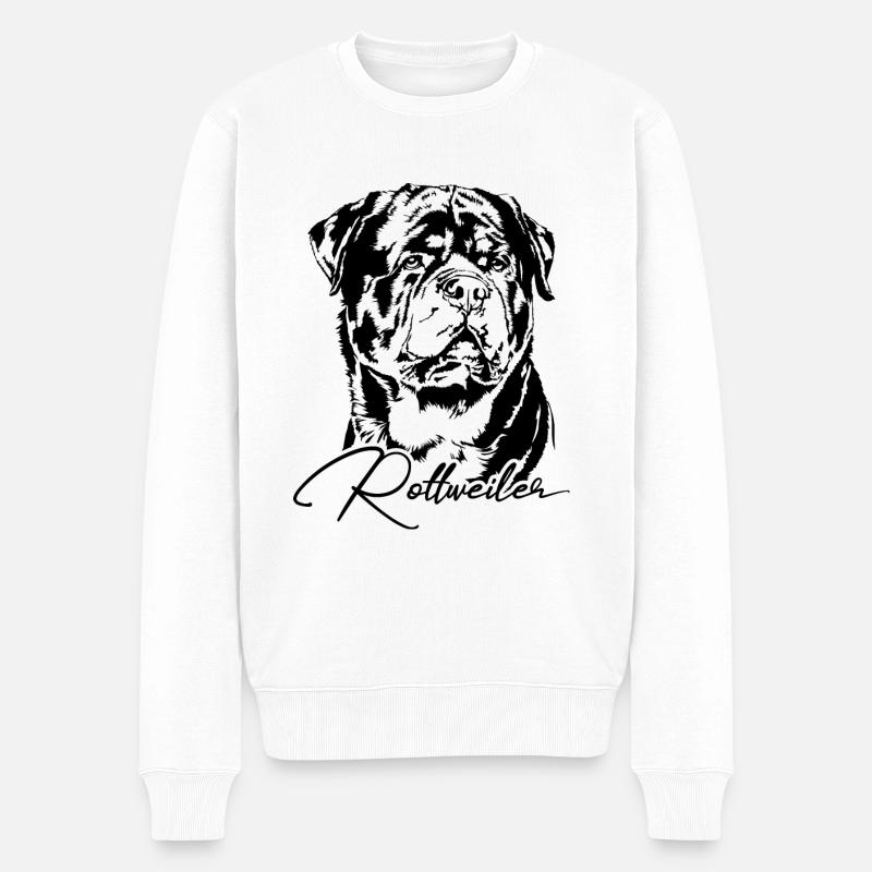 ROTTWEILER Hund Rotti Rottie IGP Wilsigns Hunde - Männer Premium Bio Pullover - Weiß