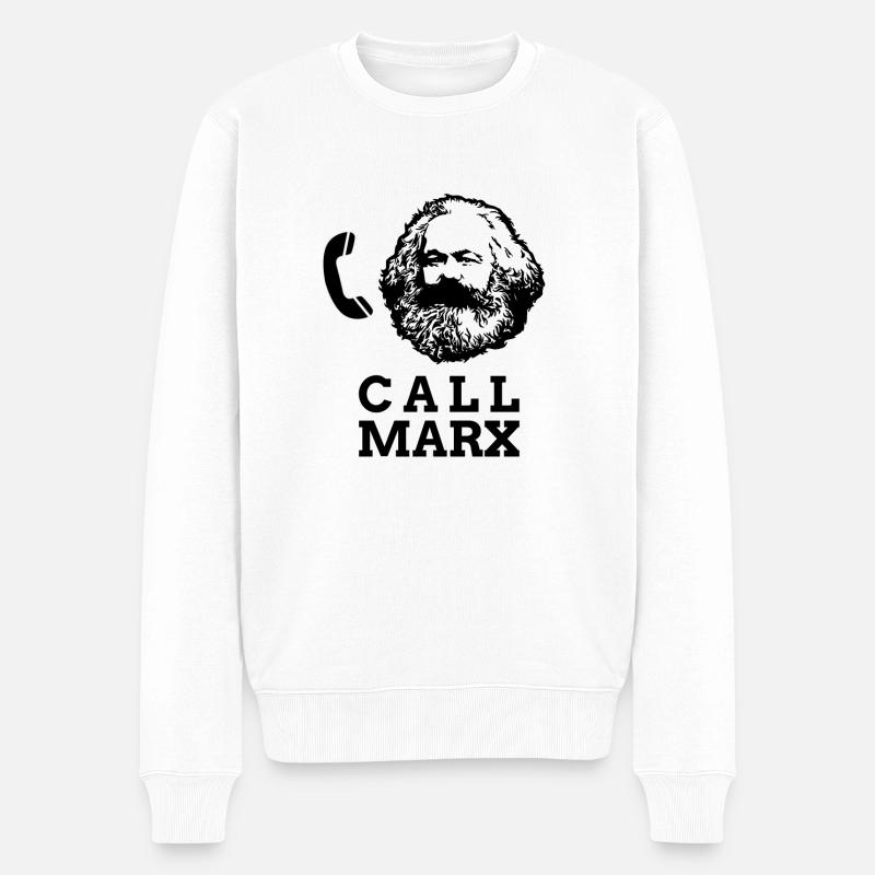 Karl Marx Call Marx Kommunismus Sozialismus - Männer Premium Bio Pullover - Weiß