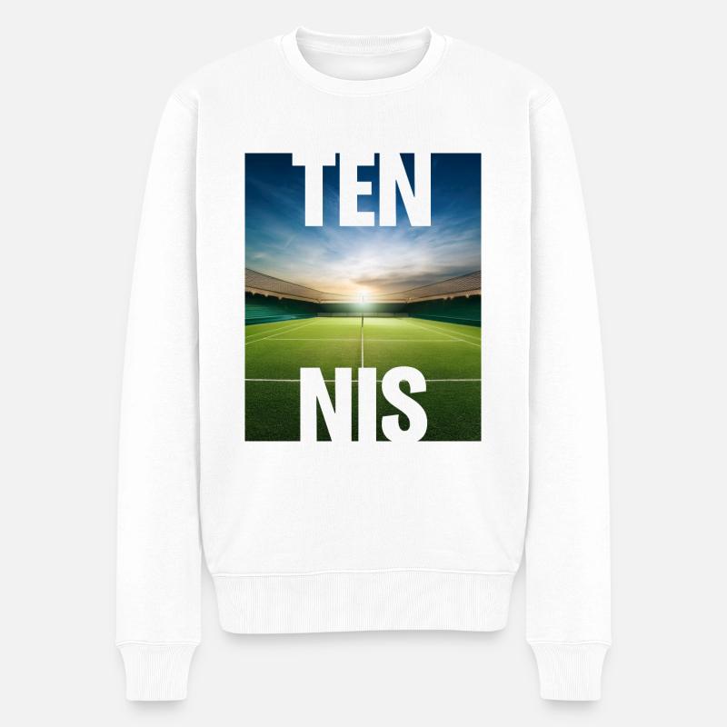 Tennis Grass Season - Männer Premium Bio Pullover - Weiß