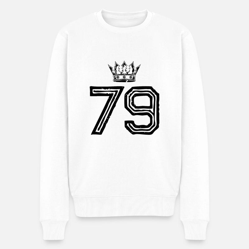 79 Couronne de nombre - Pull Premium bio Homme - blanc