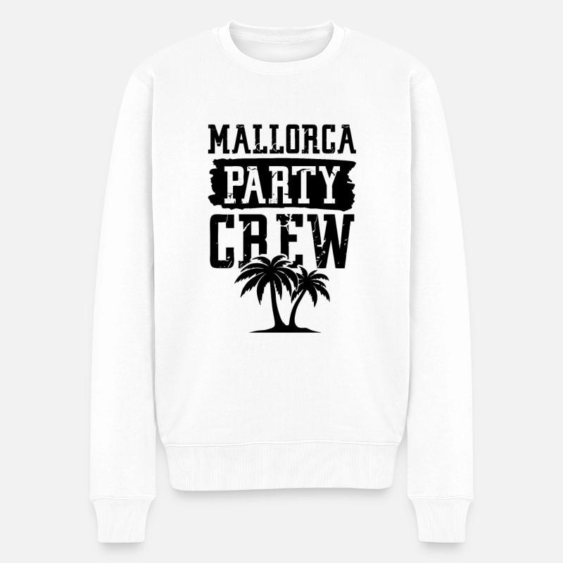 Mallorca Party Crew - Männer Premium Bio Pullover - Weiß