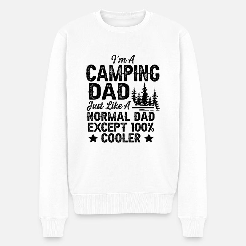 camping papa papa - Pull Premium bio Homme - blanc