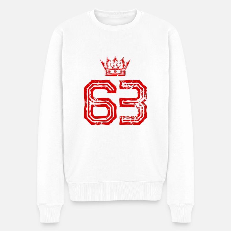 63 Couronne numérique - Pull Premium bio Homme - blanc
