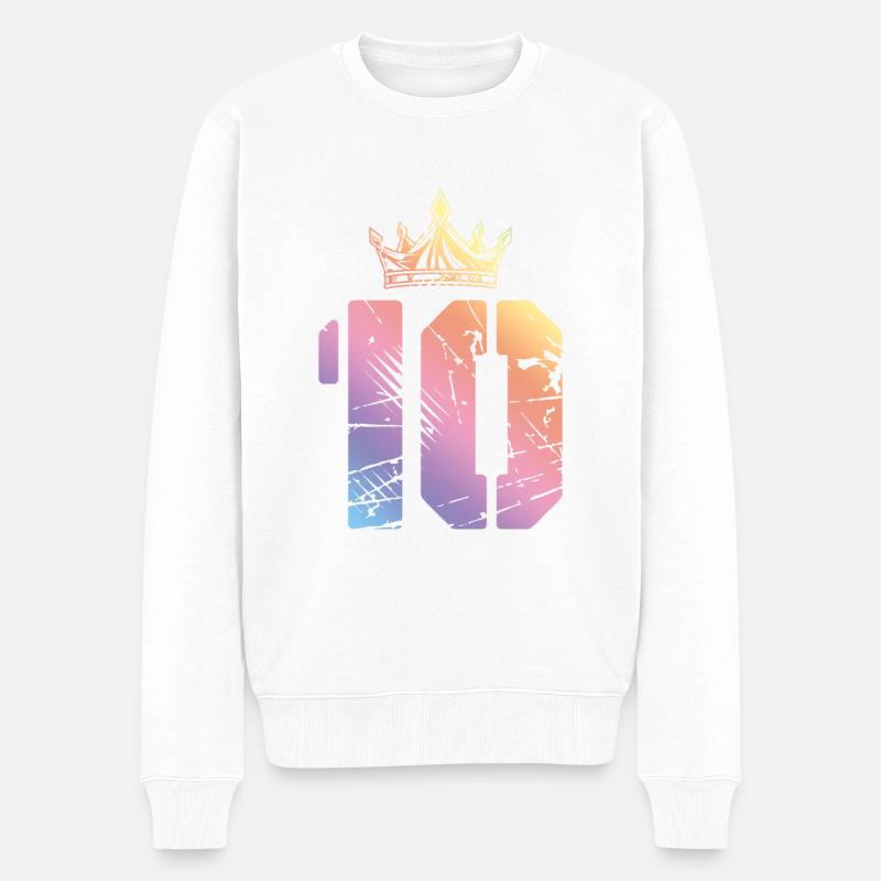 10 couronne de nombre - Pull Premium bio Homme - blanc