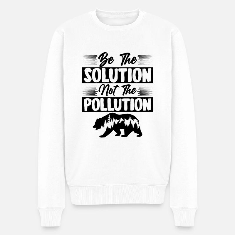 planet verschmutzung - Männer Premium Bio Pullover - Weiß