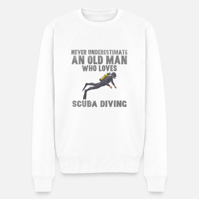 Old Man Diver Plongée - Pull Premium bio Homme - blanc