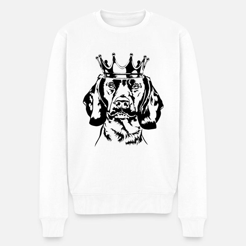 Bayerischer Gebirgsschweisshund Krone Wilsigns - Männer Premium Bio Pullover - Weiß