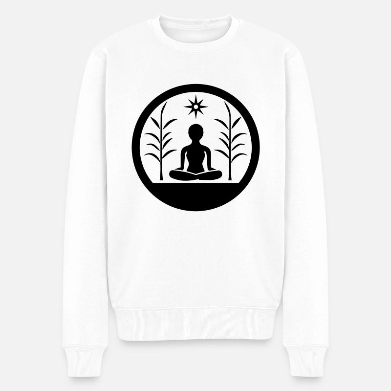 Entspannung - Männer Premium Bio Pullover - Weiß