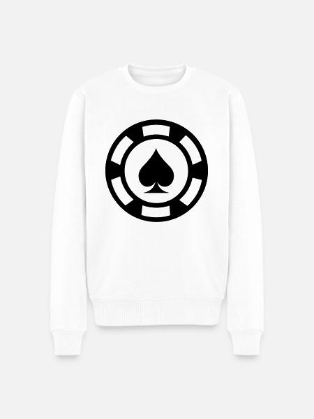 Poker Chip - Men's Premium Organic Jumper - white