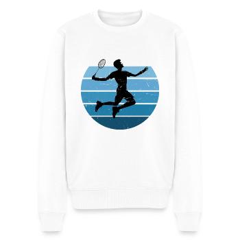 Squash Herren Badmintonspieler Federball Badminton - Männer Premium Bio Pullover - Weiß - Vorne - Thijin (182cm)