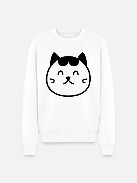 cat - Men's Premium Organic Jumper - white