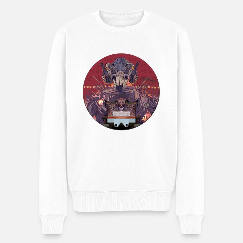 Wicker Man Achterbahn Design - Alton Towers - Männer Premium Bio Pullover - Weiß