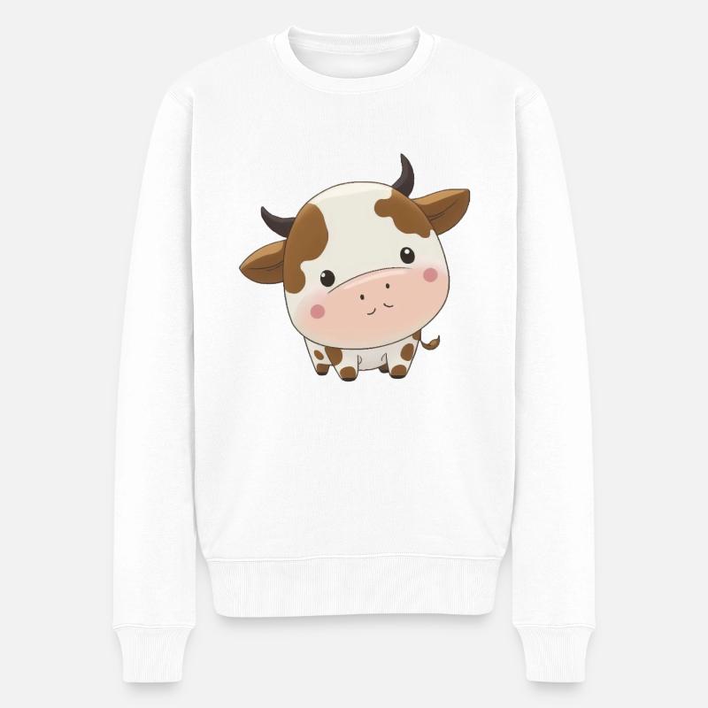 Vache mignonne - Pull Premium bio Homme - blanc