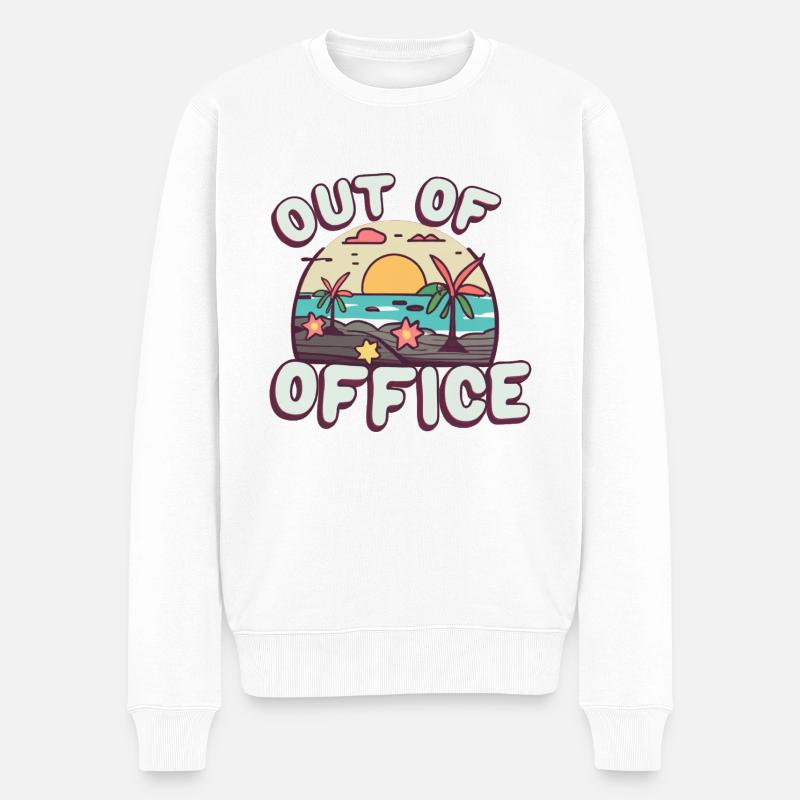 Out Of Office - Männer Premium Bio Pullover - Weiß